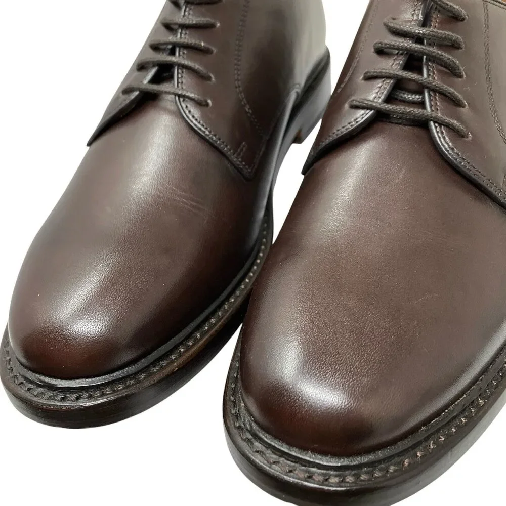 J Crew Ludlow Mens 9 Dark Brown Leather Derby Shoes Old Money Preppy Euro Summer